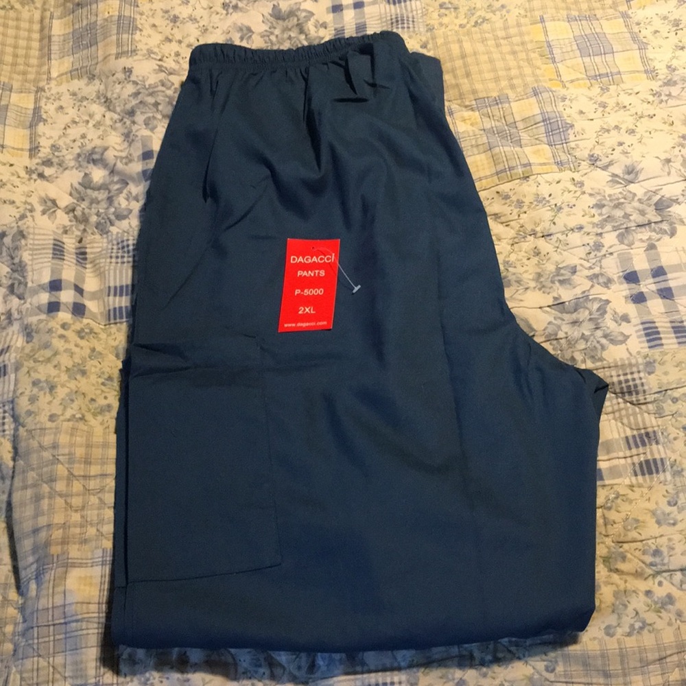 Caribbean Blue scrub pants 2XL NEW